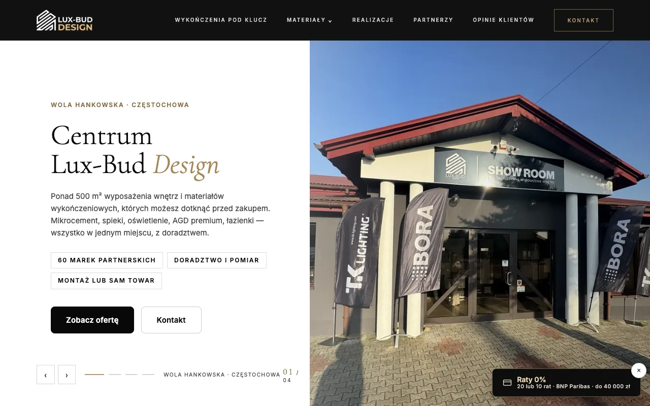 Strona Lux-Bud Design — wykończenia i wyposażenie wnętrz