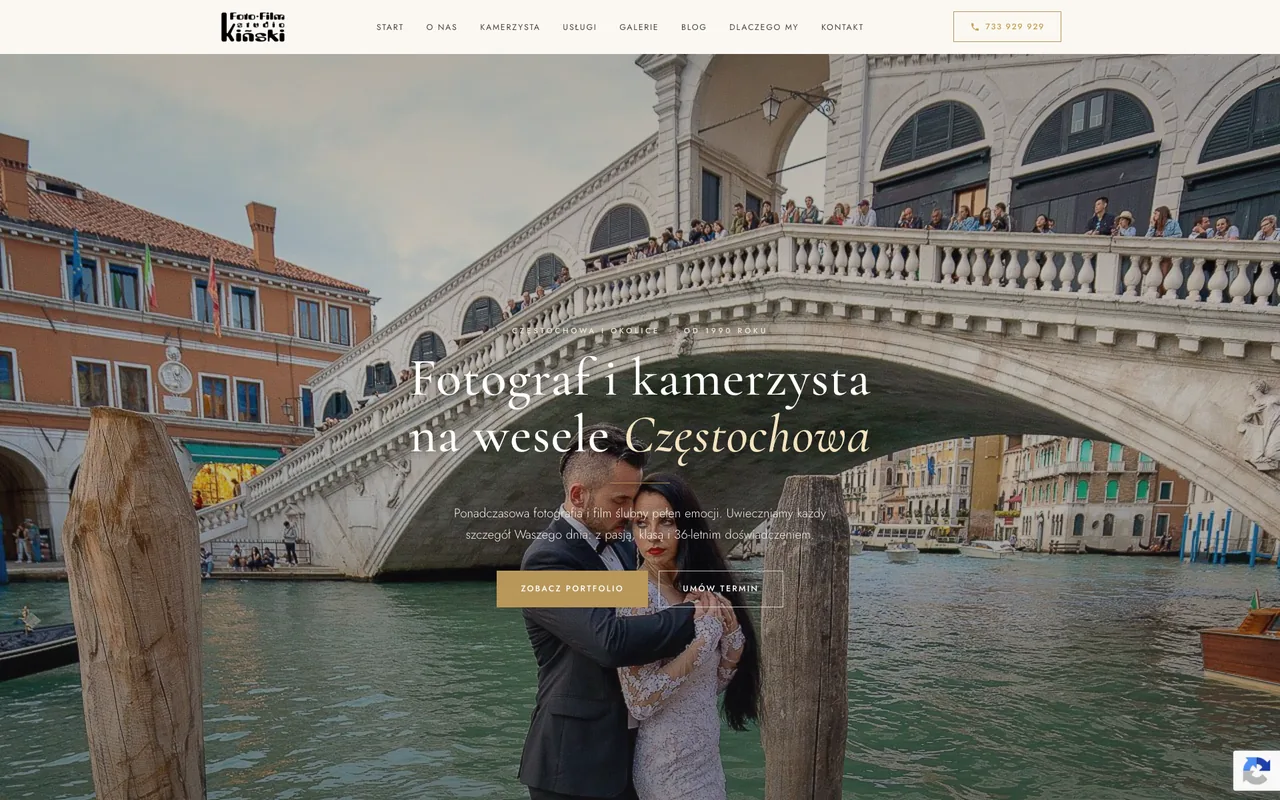 Strona Studio Kiński — fotografia i wideo ślubne