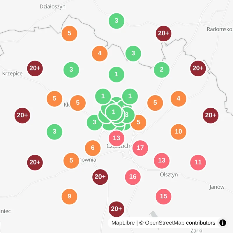 Mapa pozycji po: fraza „wykończenia wnętrz”