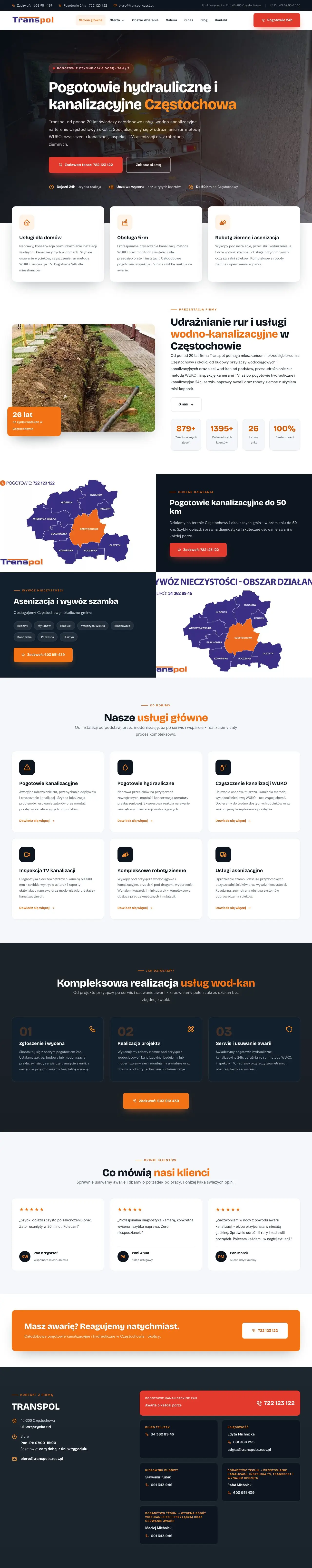 Cała strona Transpol — wersja po
